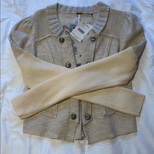 Free People Wool Embroidered Cardigan